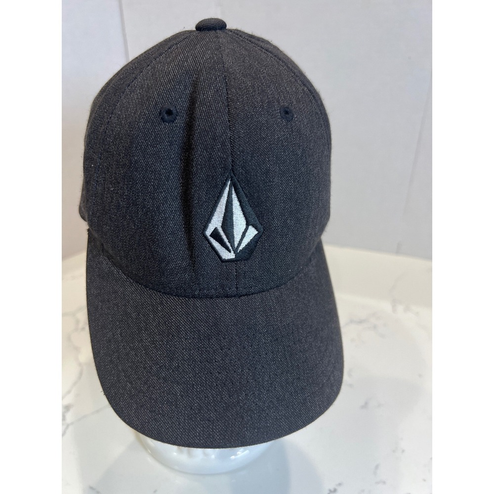 Volcom Fullstone Heather‎ Youth Stretch Flexfit Hat Charcoal Grey Cap Logo